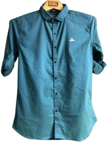 Sea Green Mens Cotton Shirt