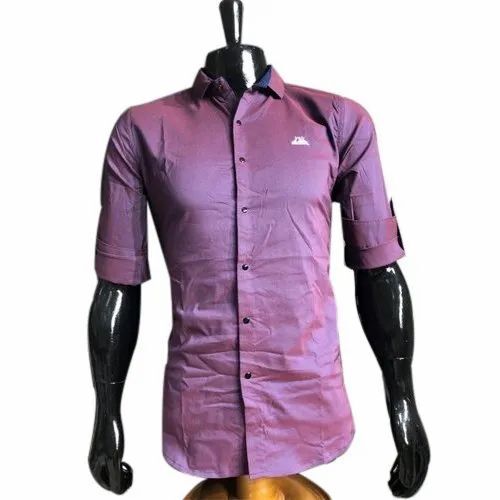 Violet Plain Full Sleeves Shirt