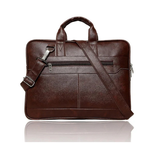 Brown Faux Leather Office Bag