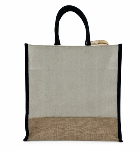 Canvas Body Jute Base Bag