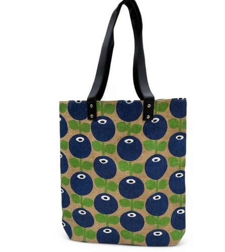 Starch Jute Bag With Pu Handle