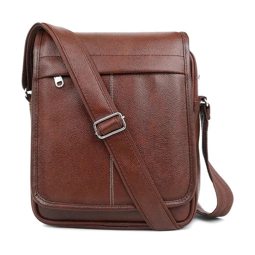 Brown Faux Leather Sling Bag