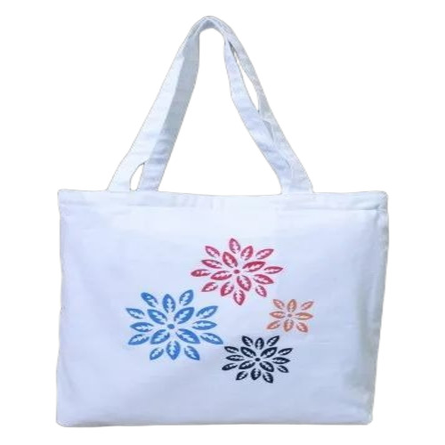 Cotton Fabric Shopping Bag - 14x16 Inch, White | Eco-Friendly, Easy To Carry, 5 Kg Capacity