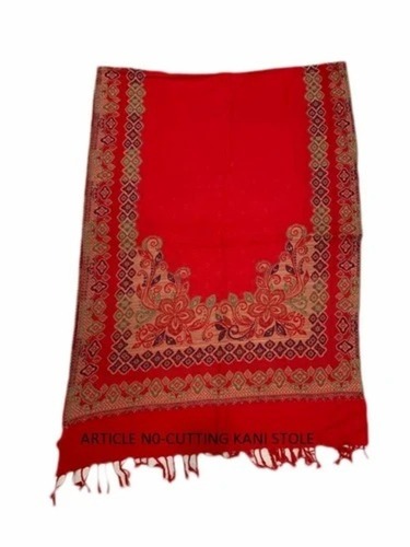 Ladies Orange Poly Wool Stole