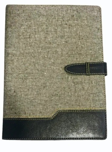 6774 B5 Jute Loop Black Diary