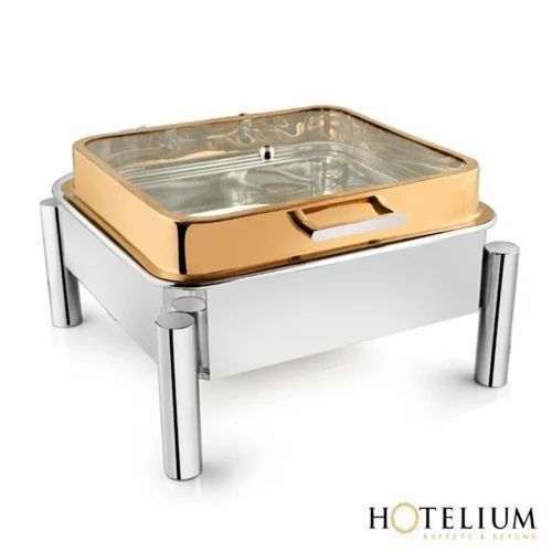 Full Glass Lid Square Chafing Dish