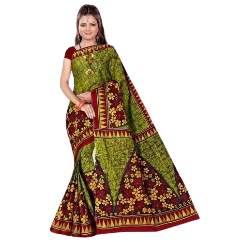 Ladies Cotton Chapa Print Saree