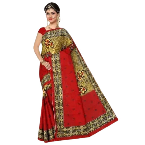 Ladies Party Wear Cotton Printed Saree