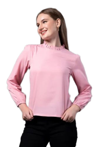 Ladies Pink Crepe Top - Color: Multiple