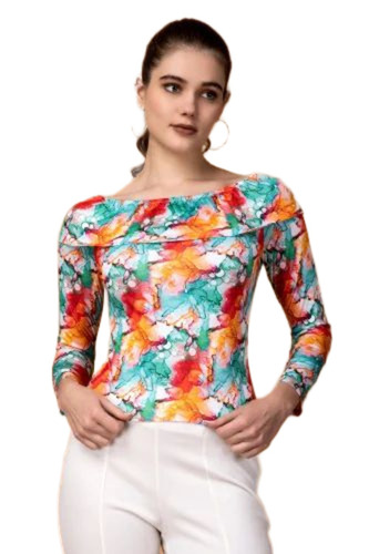 Ladies Printed Lycra Top