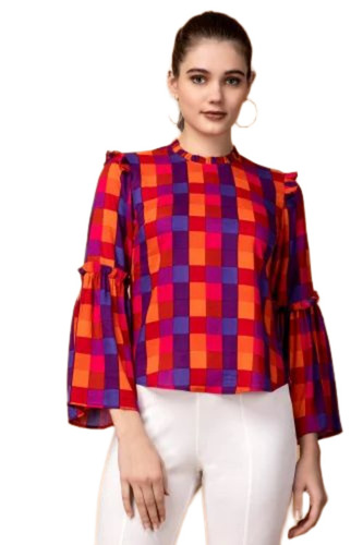 Ladies Printed Rayon Top - Color: Multiple