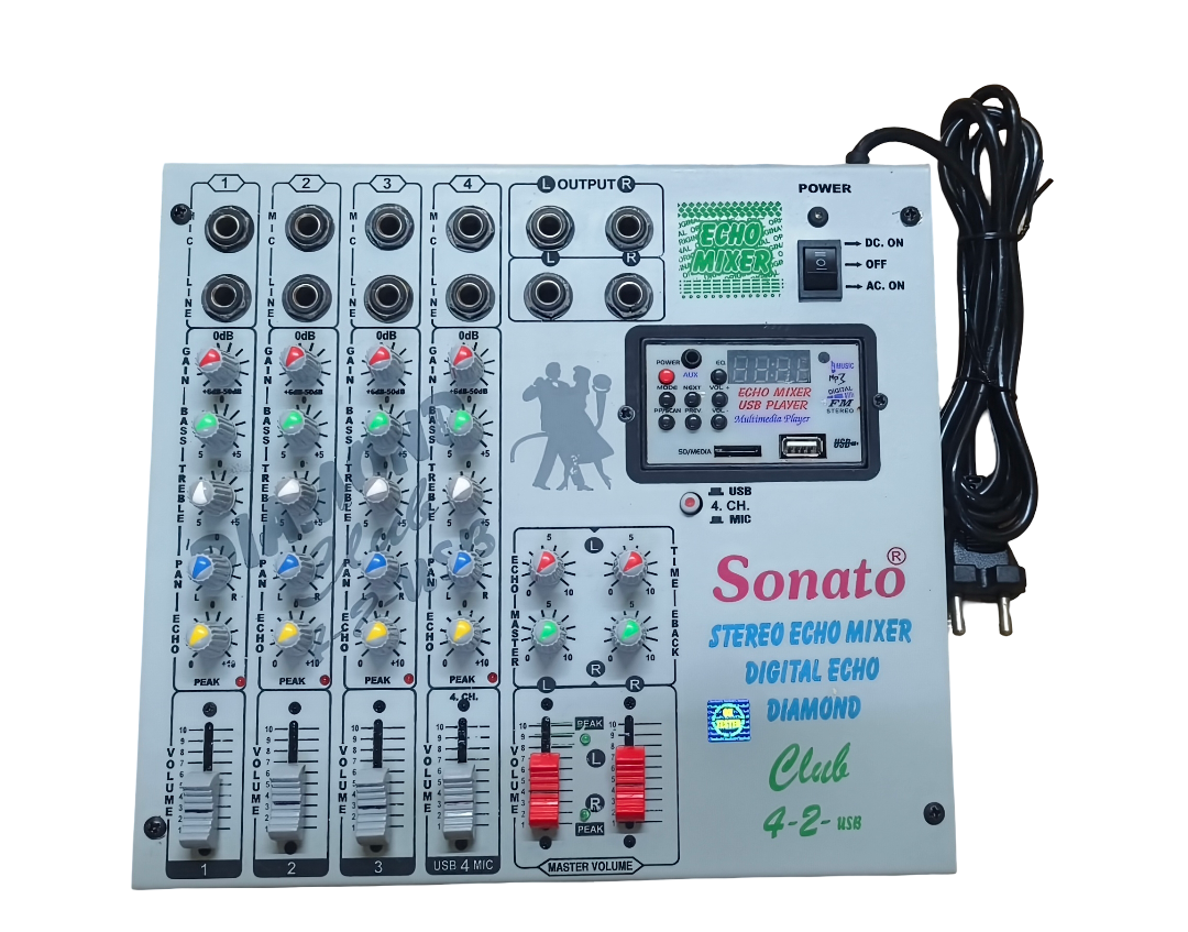 Sonato Pa Stereo Echo Mixers 4-2-Usb - Color: Multicolor