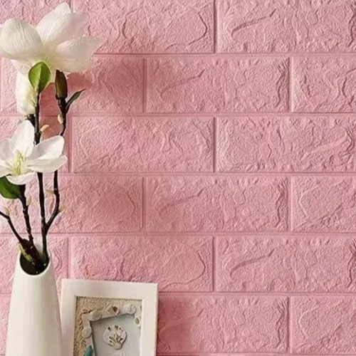 3d Pvc Pink Brick Wallpaper
