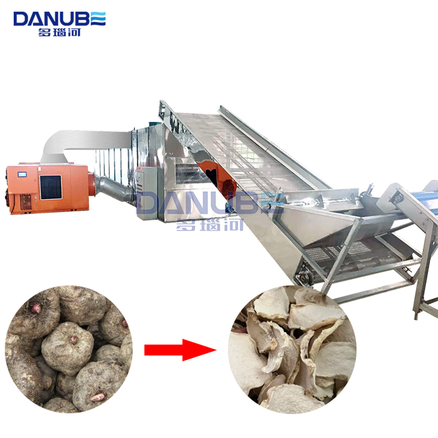 Mesh Belt Dryer Konjac Cleaning Slicing Drying Production Line Konjac Dehumidifier Equipment