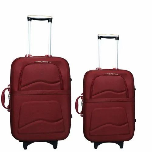 20"And 24" Maroon Luggage Polyester Trolley Bag - Feature: Durable