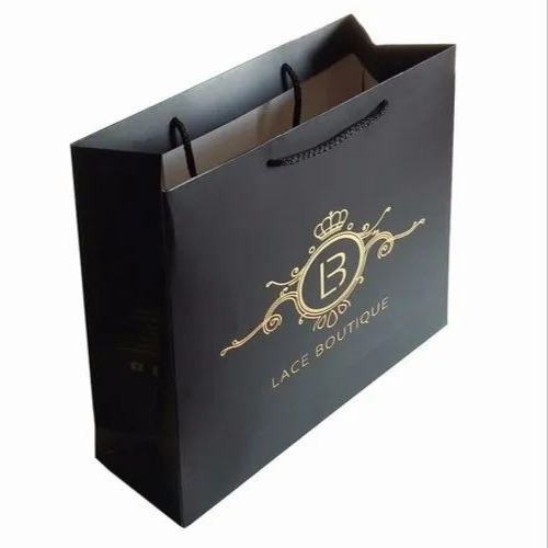 Promotional Printed Paper Bag - Coated Paper 17x13 Inch Maroon, Rope Handle, Moisture Proof