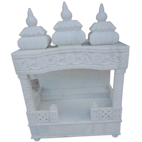 3.5 Feet White Marble Home Temple