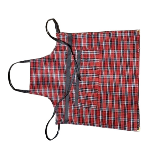 Red Check Cotton Kitchen Apron