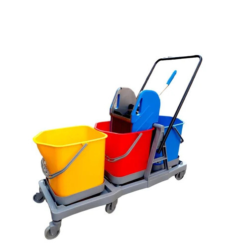 Three Bucket Wringer Trolley 60 Liter