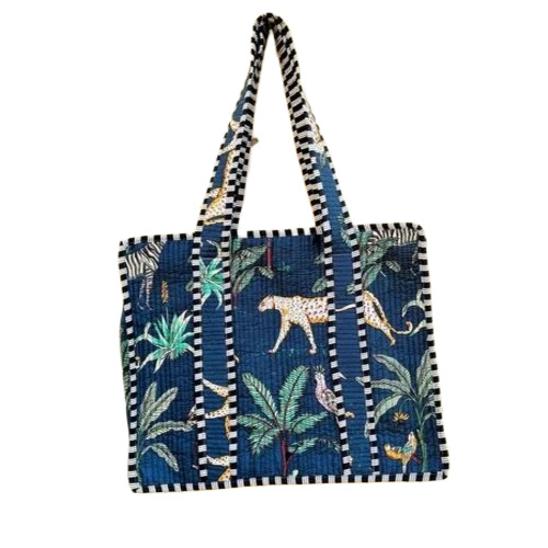 Blue Cotton Quilted Bags