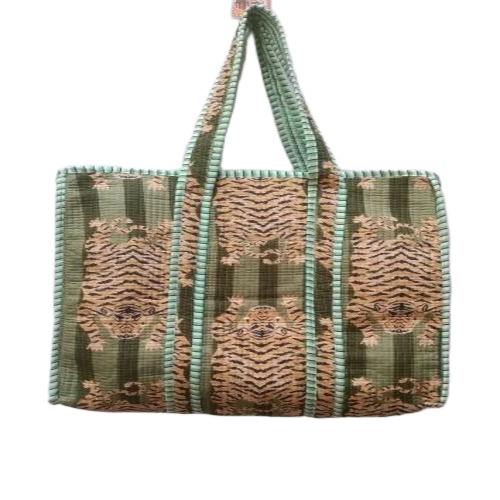 Cotton Tiger Print Tote Bag