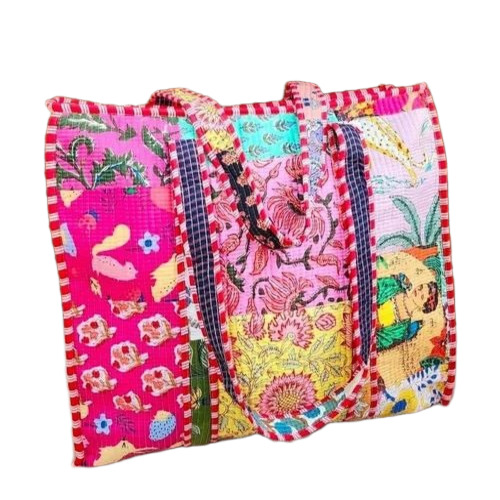 Quited Print Tote Bag