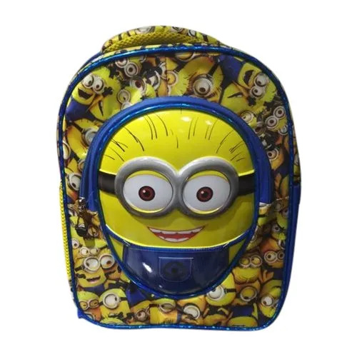 Kids Boys Cartoon Printed School Bag - Color: Yellow Blue