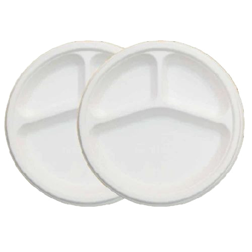 Biodegradable 3 Compartment Bagasse Plate