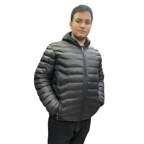 Men Full Sleeves Black Jacket