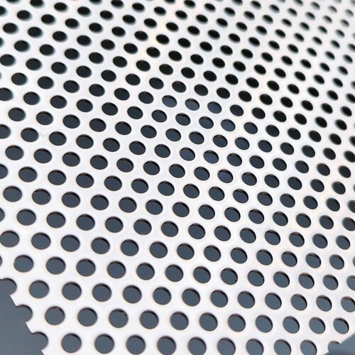 Silver Perforated Metal Sheets - Color: White