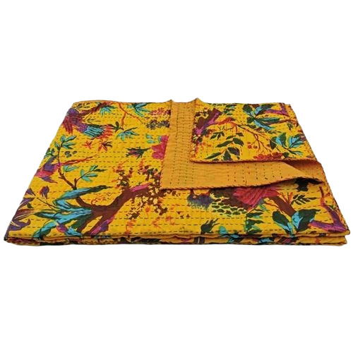 Yellow Bird Kantha Quilt
