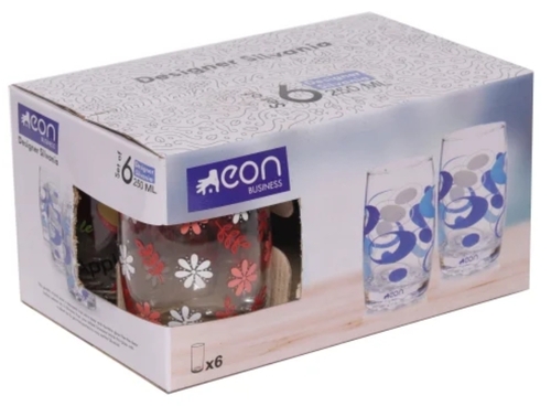 6 Pieces Glass Set (Printed) For Home