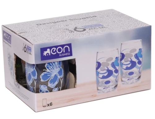 Sylvania Gulmohar 6 Pieces Glass Set (Printed) For Home