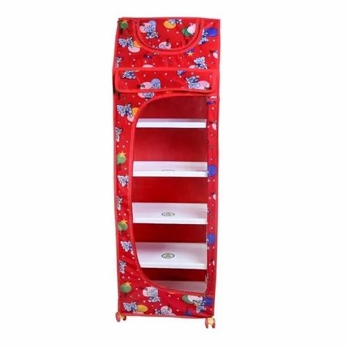 6 Shelves Red Plastic Kids Almirah
