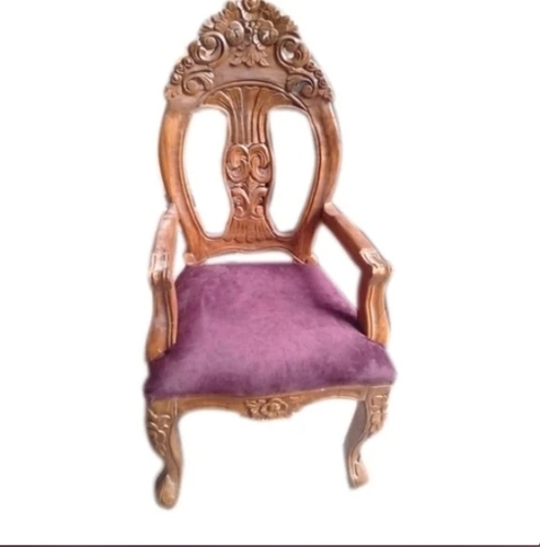 Brown And Violet Wooden Chair