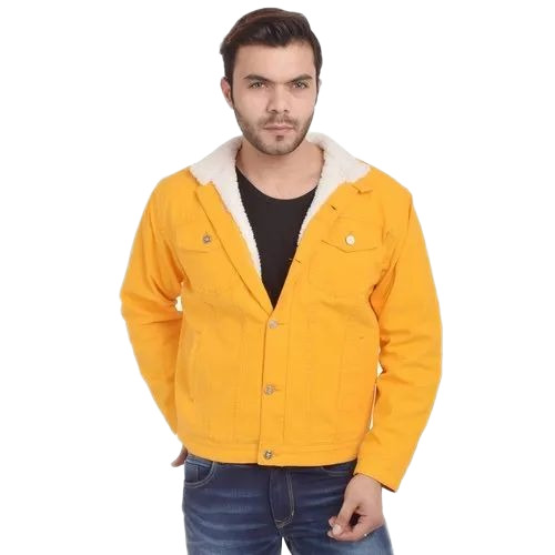 Men Yellow Denim Jacket