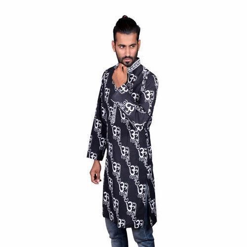 Mens Full Sleeve Om Print Kurta