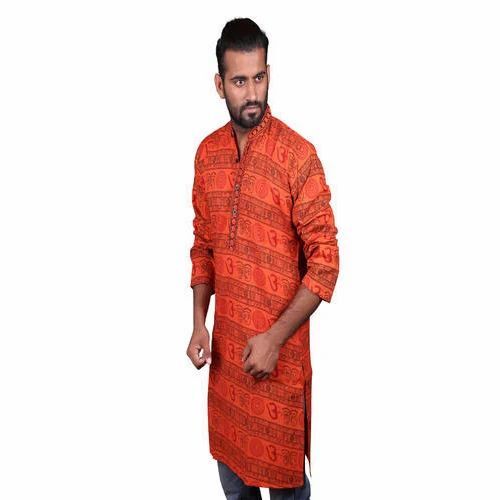 Mens Om Printed Kurta