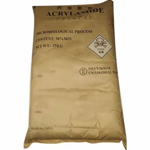Acrylamide Powder - White High Purity Crystalline Powder, Water Soluble, Stable, Odorless, Laboratory Use