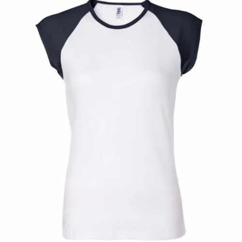 White Color Rib In Neck T Shirt