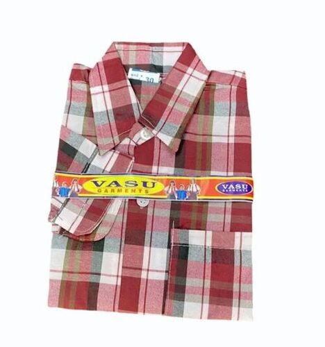 Full Sleeves School Shirt - Cotton, Various Sizes, Multi Color Checks | Breathable, Anti UV, Quick Dry, Comfortable Fit