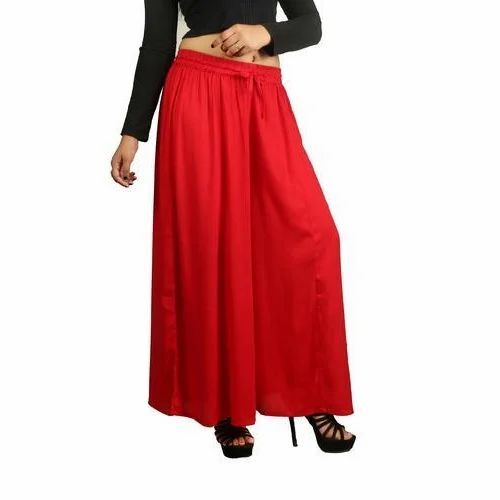 Ladies Red Palazzo By Naveen Fabrics