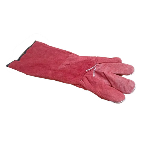 Red Industrial Leather Hand Gloves