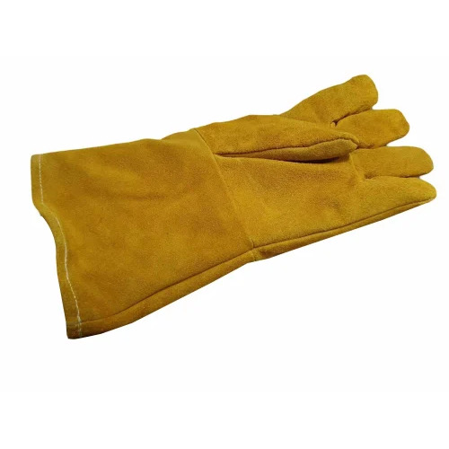 Yellow Leather Hand Gloves