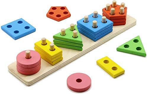 Wooden Geometric Shape Sorting Board