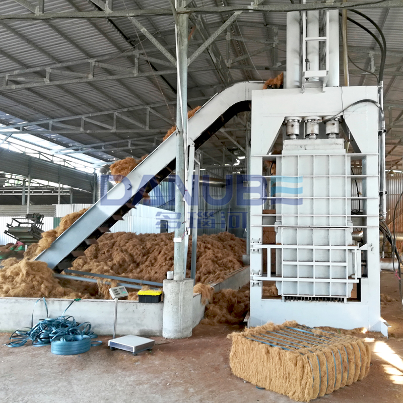 Coconut Fiber Baling Press Equipment Coconut Fiber Packaging Compactor Manufacturer - Color: Customized