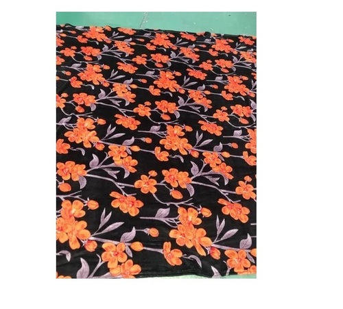 Black Printed Flano Single Bed Blanket