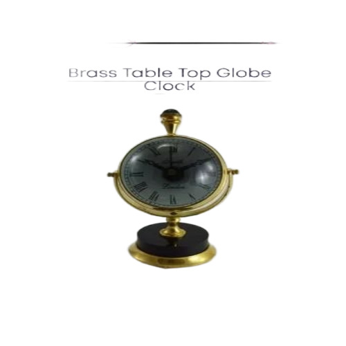 Globe Brass Table Clock