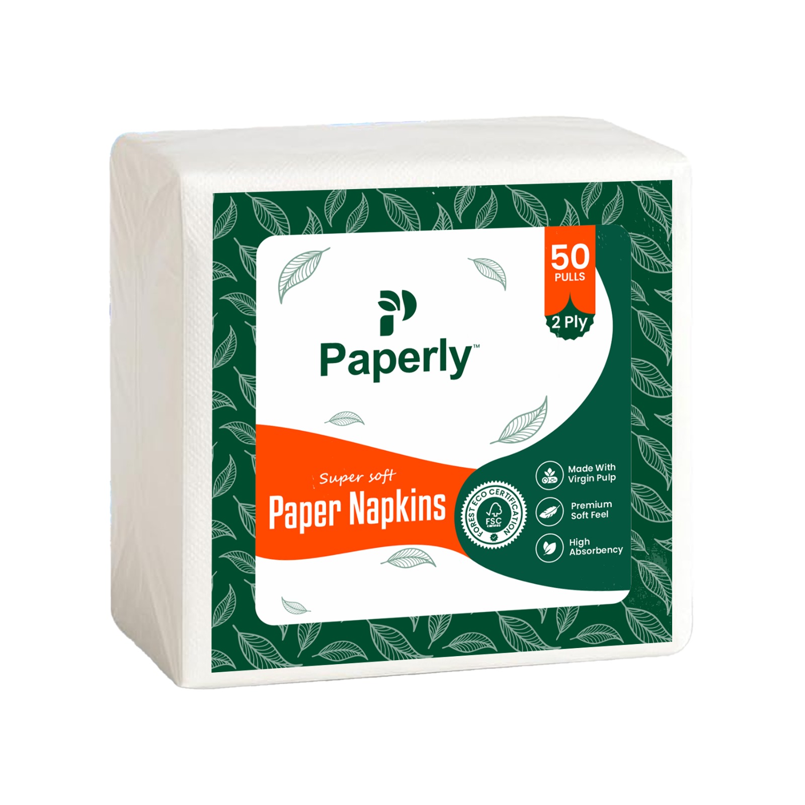 2 Ply Paperly Premium Tissue Paper Napkins - Color: White