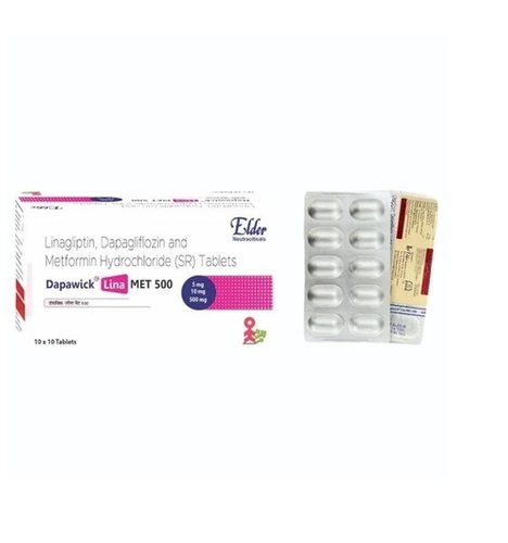 500Mg Dapawick Lina Met Linagliptin Dapagliflozin And Metformin Hydrochloride Tablets - Purity: 100%